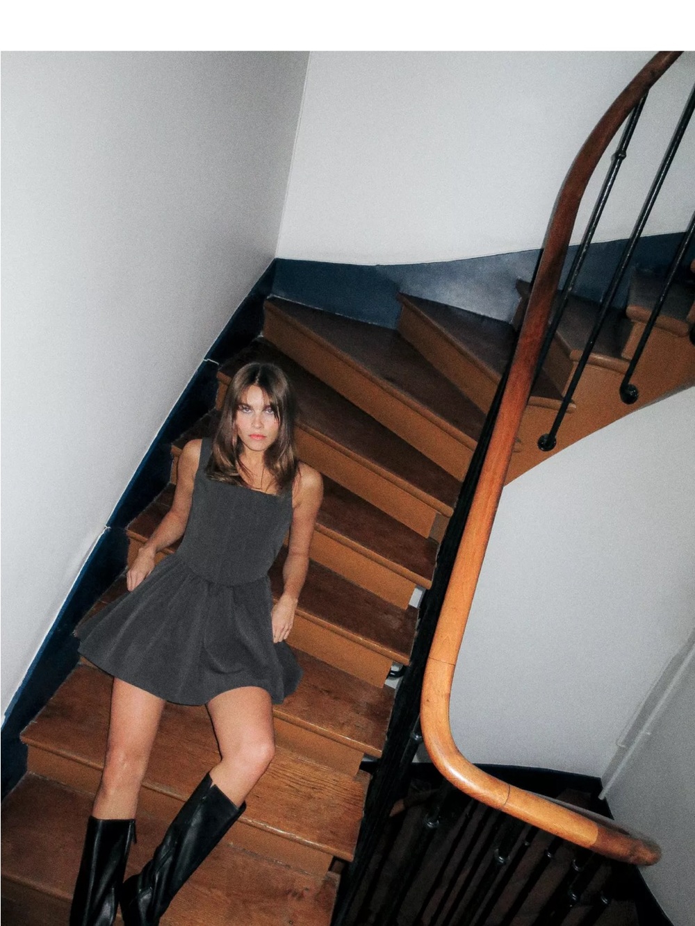 Zara Charcoal Gray Sleeveless Mini Dress